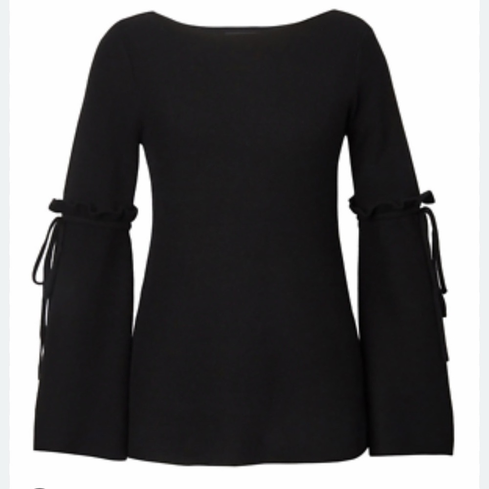 Banana Republic x Olivia Palermo Bow Bell-Sleeve Sweater Black, sz Medium